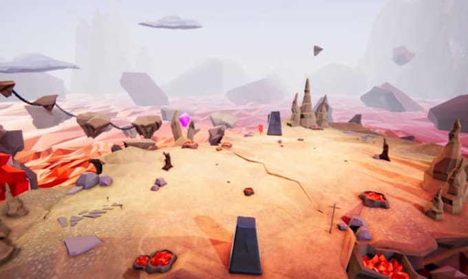 create low poly stylized game environment in unity and unreal engine