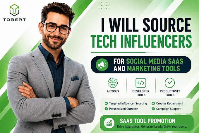 source tech influencers for social media saas and marketing tools promotion