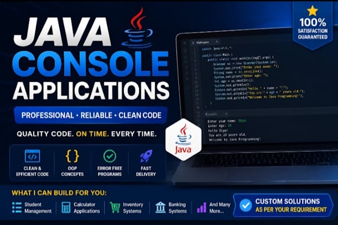 create java console applications and programming projects
