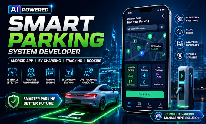 build ai android smart parking system car parking app evcharging mobile tracking