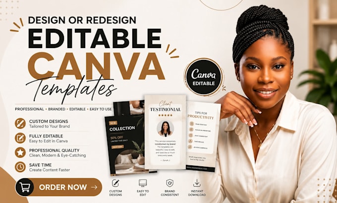 design or redesign editable canva templates