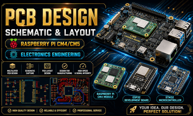 do pcb design schematic layout and electronics engineering