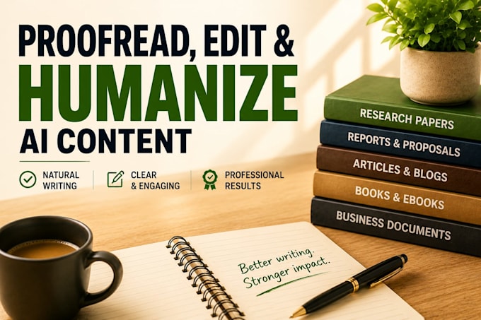 humanize ai content and proofread essays, papers, reports, thesis, dissertations