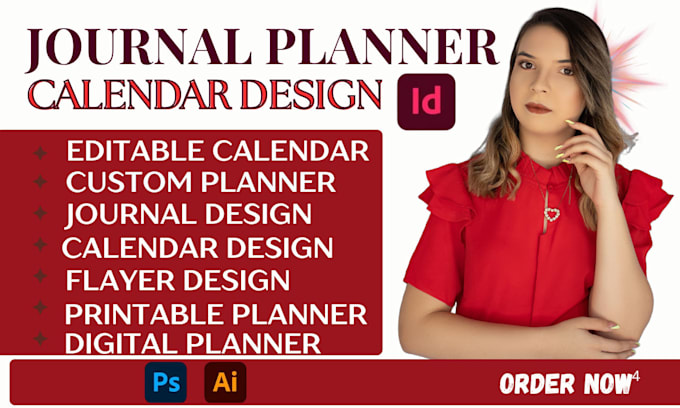 design professional journal planner,digital planner, calendar design,flayers