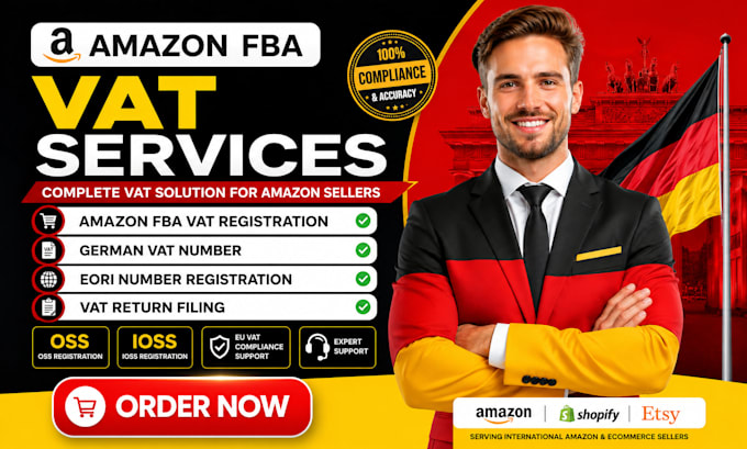 do german vat registration, vat number, eori, vat return filing for amazon fba