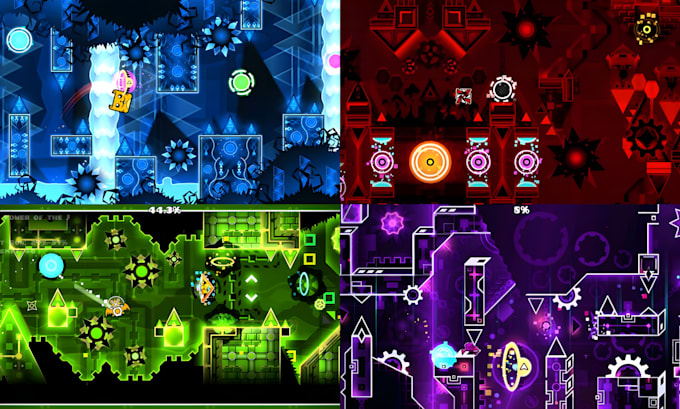 do geometry dash level game play gd decoration side scroller dash layout game
