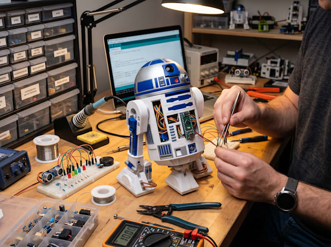build r2d2 mini robots, embedded gadgets and interactive electronic systems
