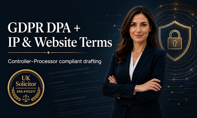draft UK gdpr data processing agreement website term and IP license dpa drafting