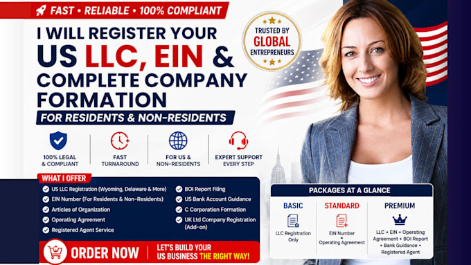 register your US llc, ein number, and complete company formation