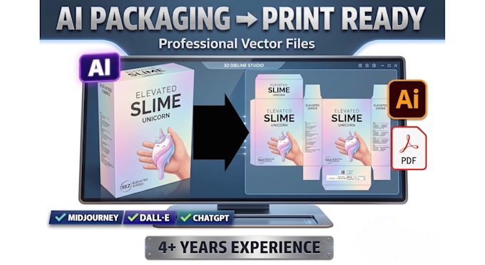 convert ai generated label and packaging artwork into print ready vector files