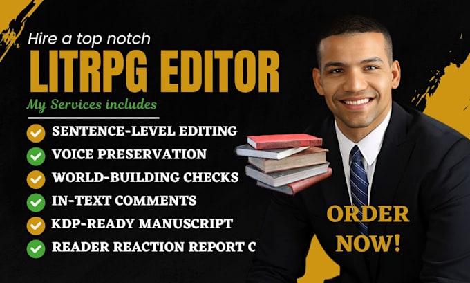 be your developmental editor for fantasy and litrpg novels and structural editor