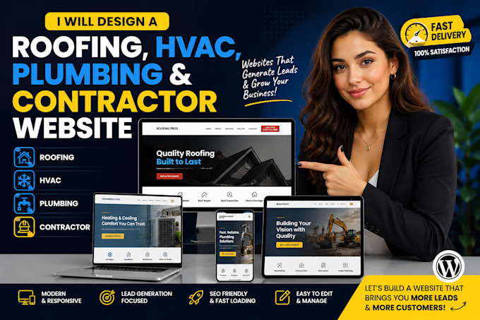 design a roofing, hvac, plumbing and contractor website