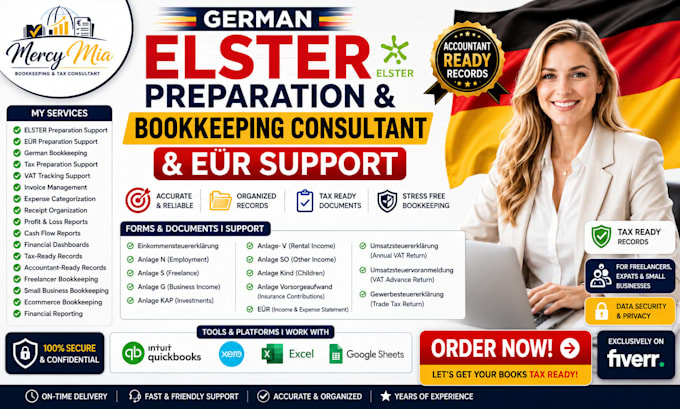 do german elster preparation eÜr support and bookkeeping