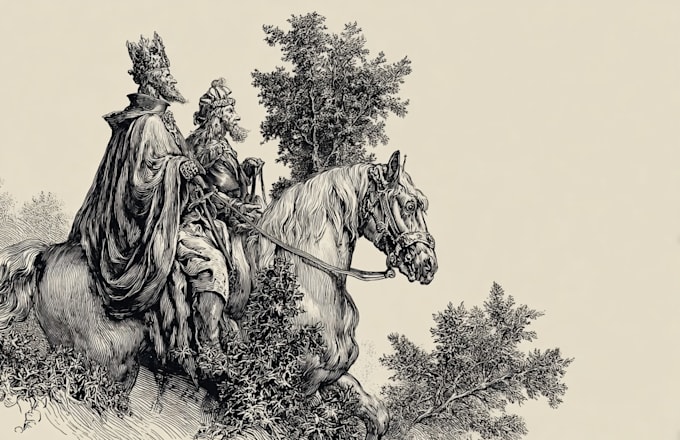 create detailed vintage engraving and etching illustration