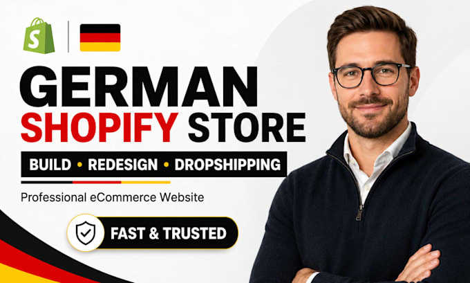 build german shopify store, ecommerce website, dropshipping shop and redesign