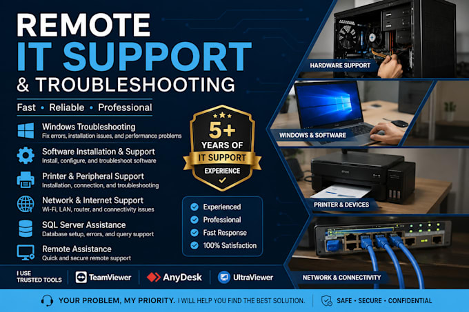 troubleshoot windows software and technical issues remotely