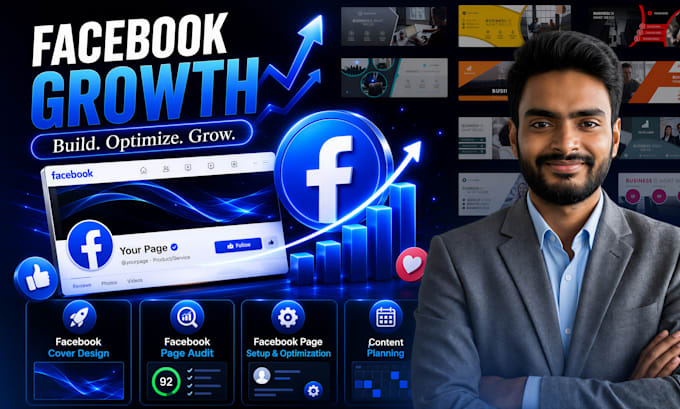 do facebook cover design, page audit, optimization, and content plan
