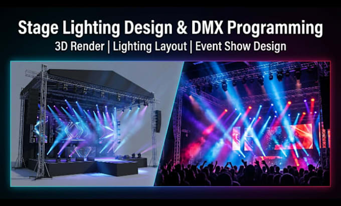 create stage lighting render dmx programming lighting layout for your event show
