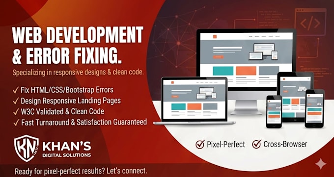 fix HTML CSS bootstrap errors or design responsive landing page