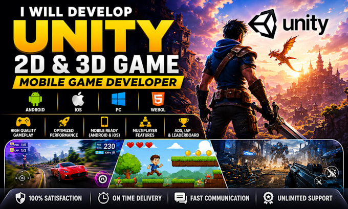 develop a unity 3d game, unity 2d game, mobile game developer
