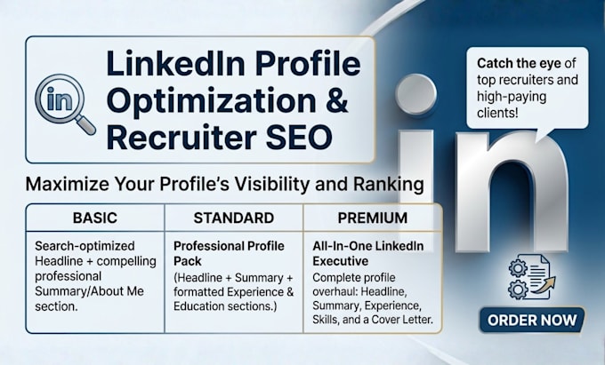 do professional linkedin profile optimization and recruiter SEO