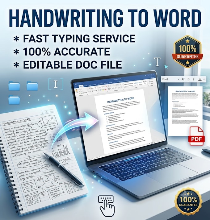 do handwriting to word document and text typing service