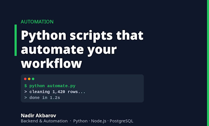 create a custom python automation script for your workflow