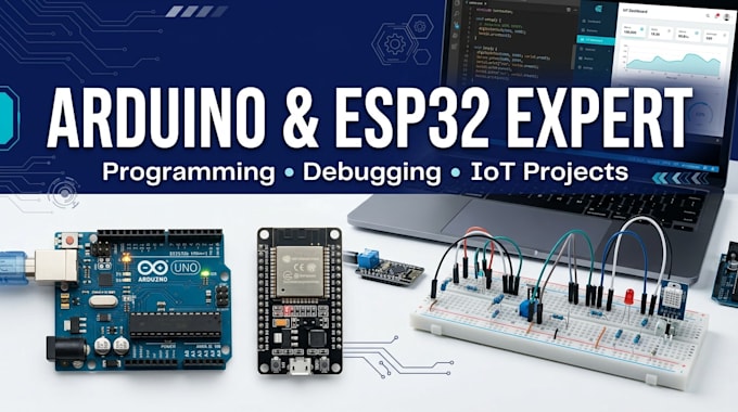 arduino programming, esp32 coding, iot, microcontroller pcb and embedded systems