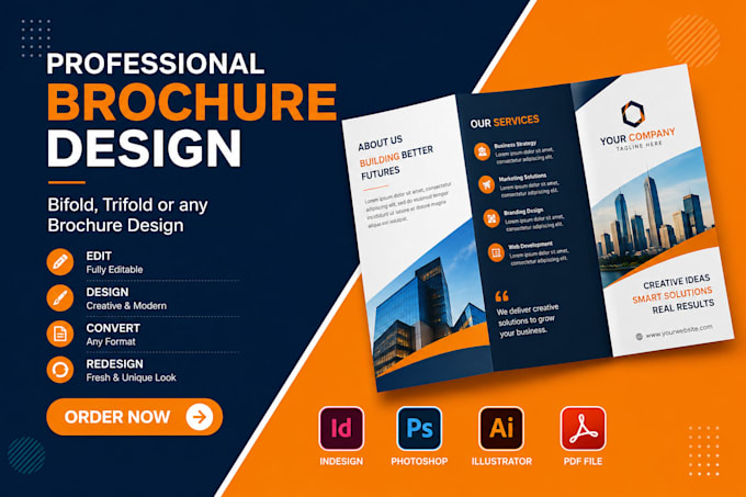 design flyer, bifold, trifold, postcard, brochure for you