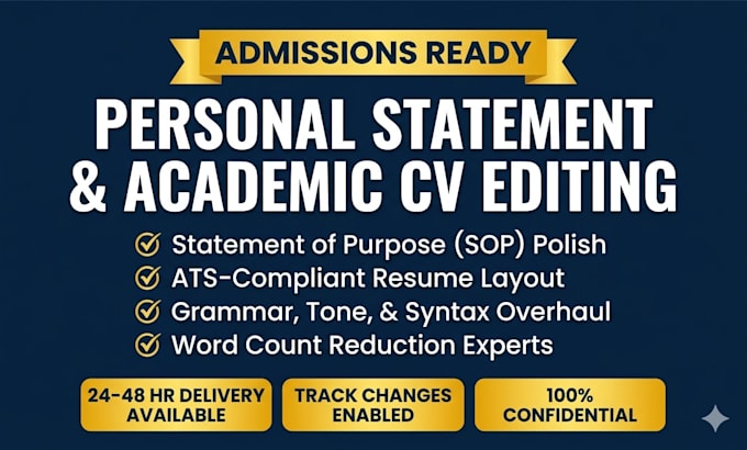 review and edit your personal statement and academic resume
