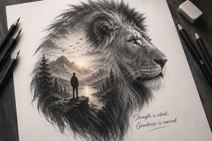 create stunning double exposure animal portrait art