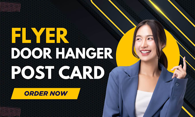 create professional digital door hanger make post card rack card flyer design