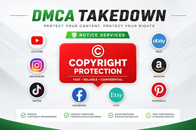 remove infringing, defaming, copyright content at any social media platform