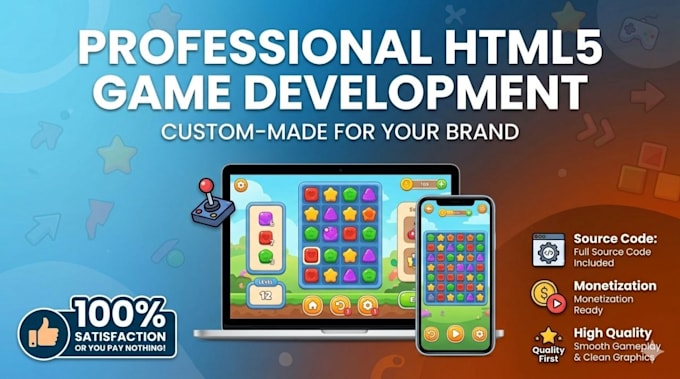 develop a professional HTML5 web game for your brand