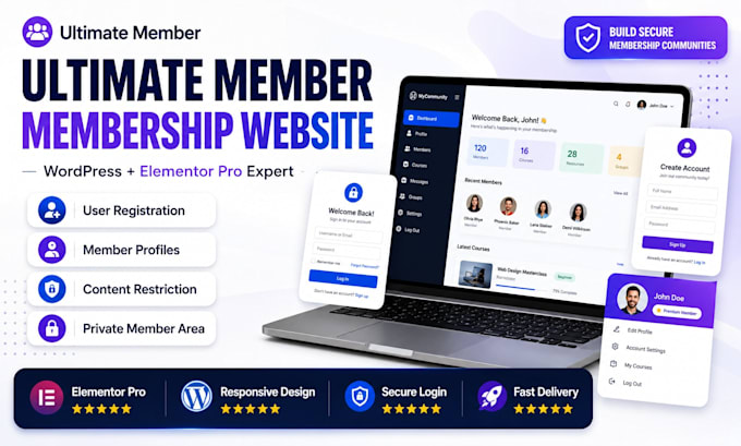 build and customize ultimate membership website with wordpress