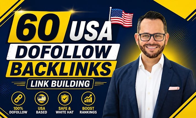 create 60 USA dofollow backlinks manually for SEO link building