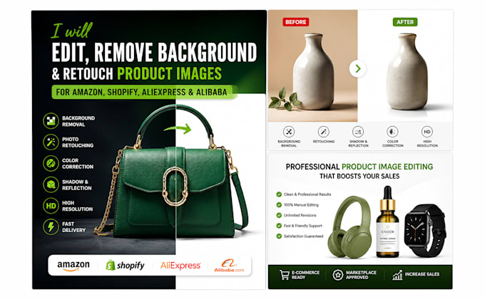 edit, remove background, amazon, shopify, aliexpress and alibaba product images