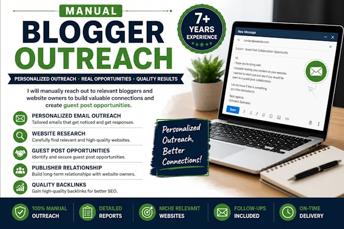 perform manual blogger outreach for quality backlinks