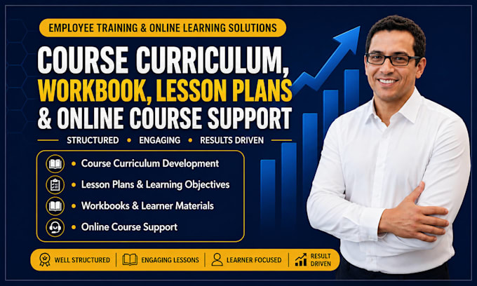 develop course curriculum, workbooks, lesson plans and online course support
