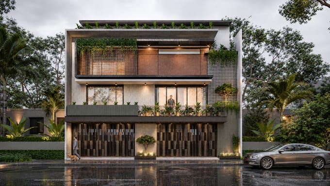 create photorealistic 3d exterior rendering