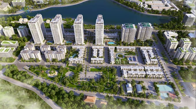 transform 3d real estate residential masterplan urban planning site plan render