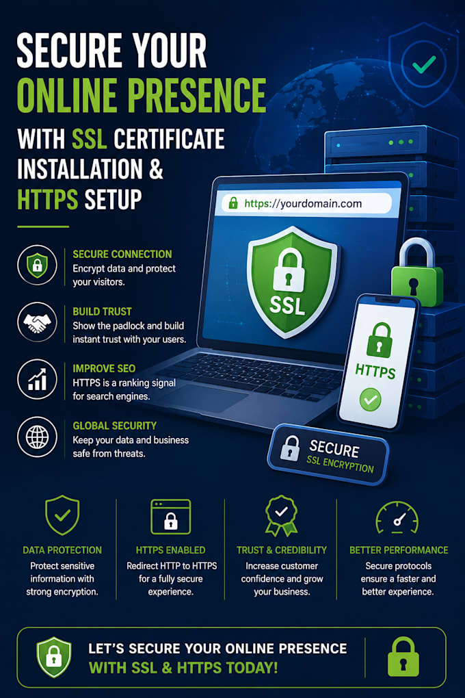 secure your website with SSL certificate installation ,https setup