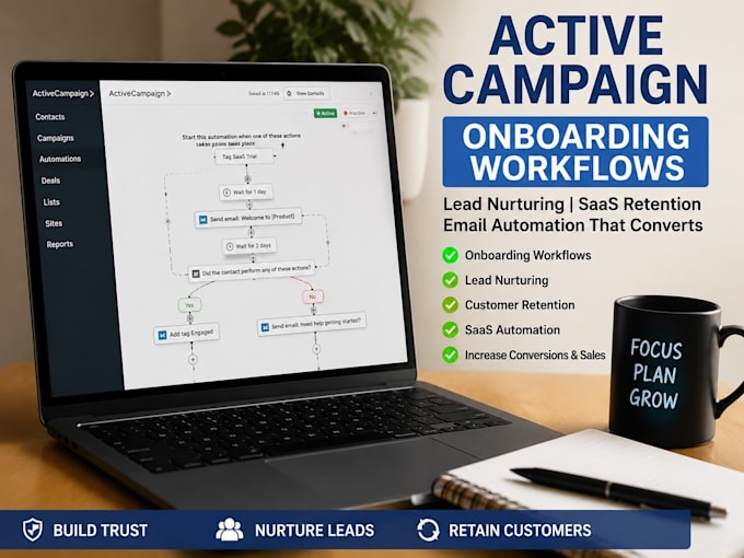 setup activecampaign onboarding workflows saas retention system lead nurture