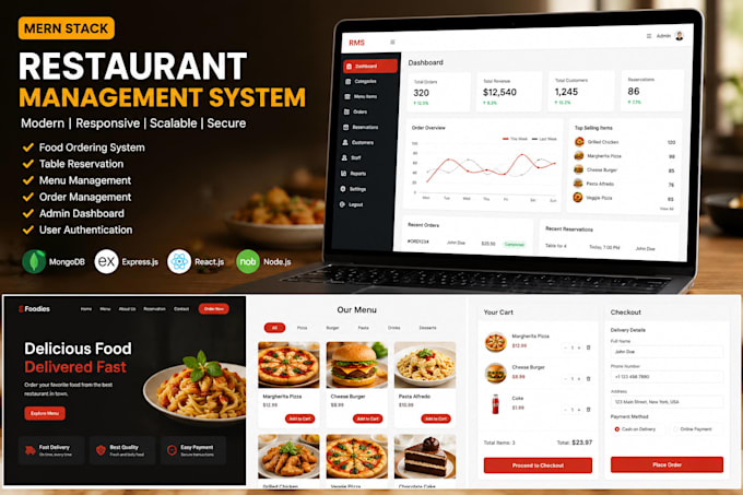 develop restaurant website and ordering system