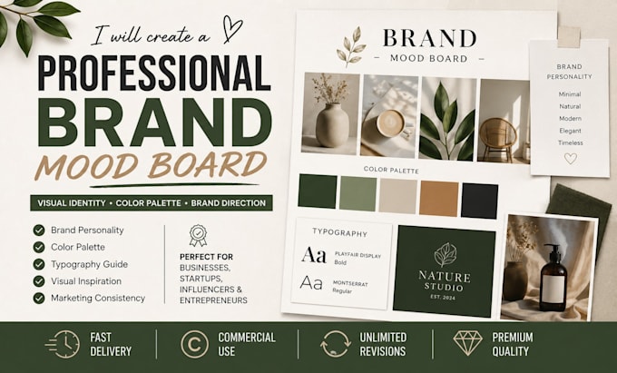 create a stunning brand mood board and visual identity guide