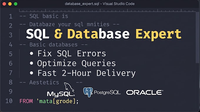 fix, debug or optimize your sql queries and database errors