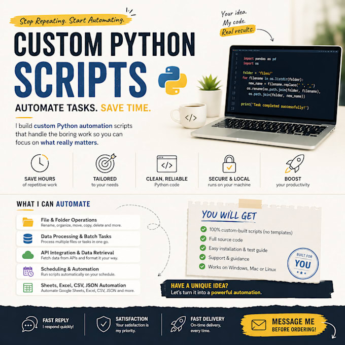 automate repetitive tasks with custom python scripts