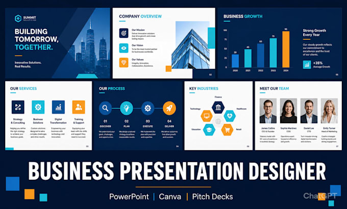 redesign powerpoint presentation, business presentation, investor pitch deck