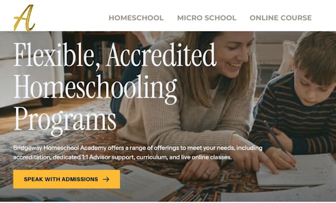 design squarespace homeschool website online course curriculum website