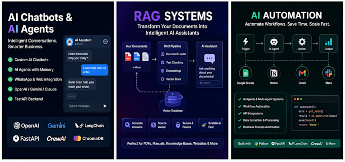 build ai chatbot, rag system, and custom gpt assistant